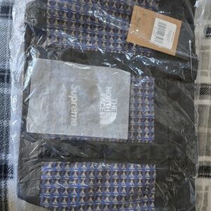 The North Face Black and Blue Geometric Tote Bag